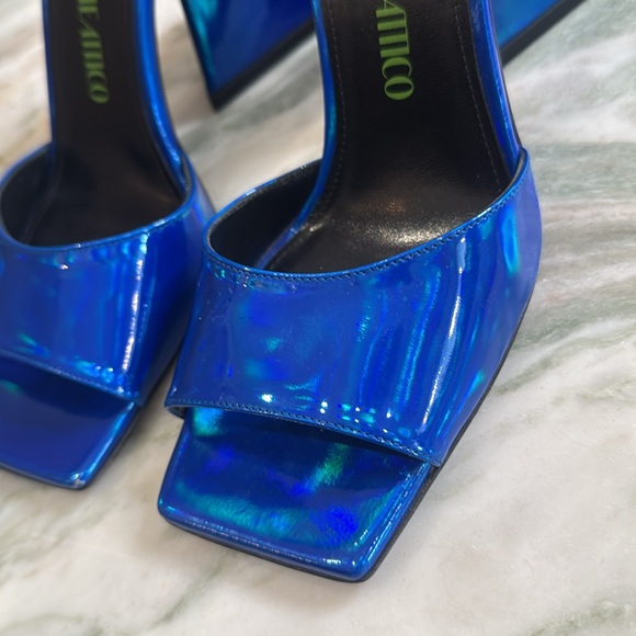 The Attico metallic blue leather mules / heels - Picture 5 of 7